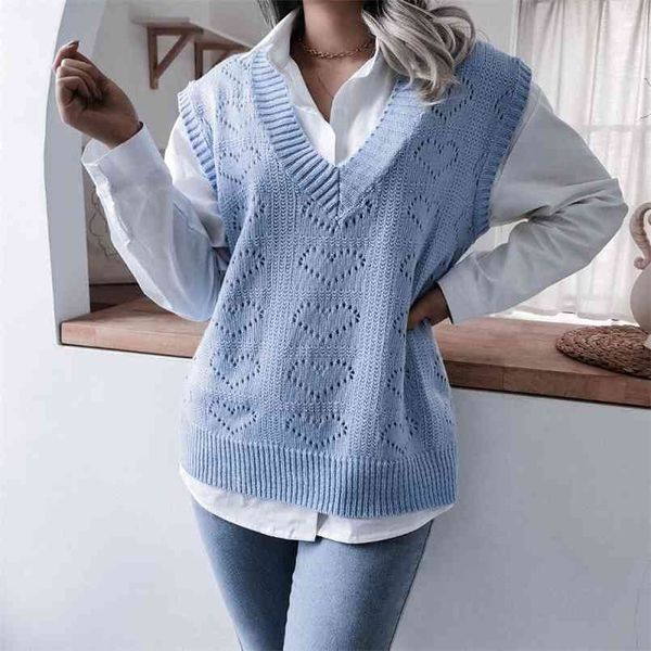 fashion spring v-neck hollow love knitted casual loose vest sweater for womens knit sleeveless sweater high street 210508, Black
fashion spring v-neck hollow love knitted casual loose vest sweater for womens knit sleeveless sweater high street 210508, Black