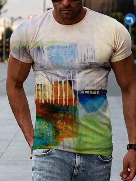 men's t shirt 2021 summer syle sree casual rend paining prin shor sleeve, White;black
men's t shirt 2021 summer syle sree casual rend paining prin shor sleeve, White;black