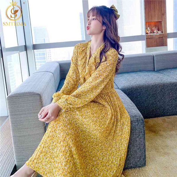 spring long-sleeved chiffon dress robe women floral ruffled casual dresses elastic waist print female mid-calf vestidos 210520, Black;gray
spring long-sleeved chiffon dress robe women floral ruffled casual dresses elastic waist print female mid-calf vestidos 210520, Black;gray