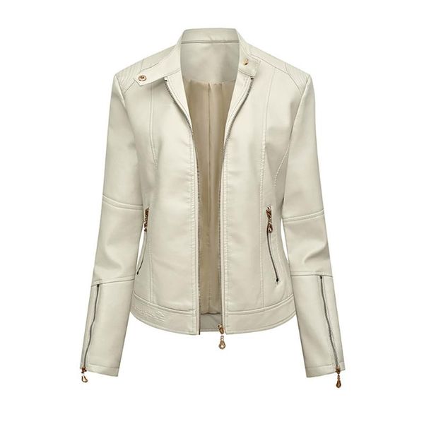 women's leather & faux elegant slim fit women zipper long sleeve jackets button solid color casual street style outwear stand collar co, Black
women's leather & faux elegant slim fit women zipper long sleeve jackets button solid color casual street style outwear stand collar co, Black