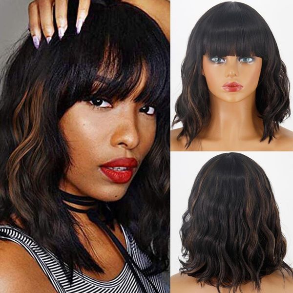 synthetic wigs beautiful short bob wig ladies wave bangs shoulder-length brown-black heat-resistant fiber cosplay hair hallow
synthetic wigs beautiful short bob wig ladies wave bangs shoulder-length brown-black heat-resistant fiber cosplay hair hallow