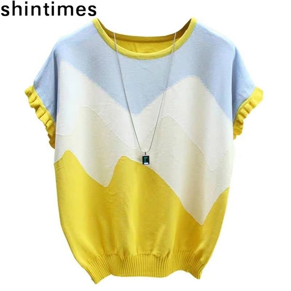 shintimes thin t shirt women knitted stitching color tee shirt femme summer loose woman short sleeve casual t-shirt female 210401, White
shintimes thin t shirt women knitted stitching color tee shirt femme summer loose woman short sleeve casual t-shirt female 210401, White
