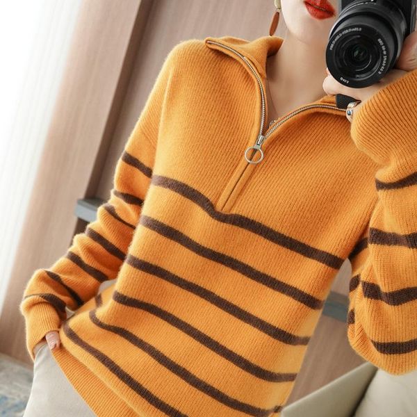 women's sweaters autumn and winter style 100% woolen sweater ladies color matching lapel knitting thickened plus size bottoming shirt, White;black
women's sweaters autumn and winter style 100% woolen sweater ladies color matching lapel knitting thickened plus size bottoming shirt, White;black