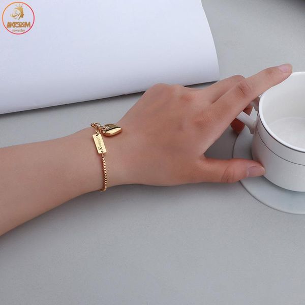 link, chain akizoom box heart bangles stainless steel lucky girl hand bracelet 2 color charm for women party jewelry gift, Black
link, chain akizoom box heart bangles stainless steel lucky girl hand bracelet 2 color charm for women party jewelry gift, Black