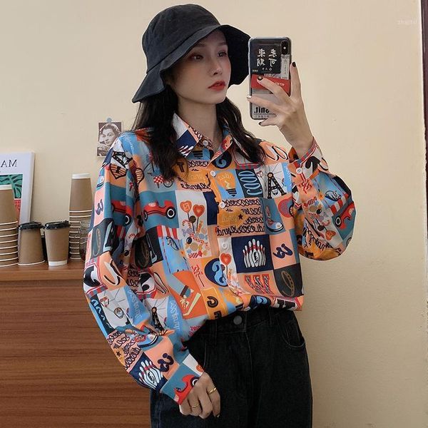 women's blouses & shirts loose print long sleeve shirt ulzzang japanese kawaii ladies vintage female korean harajuku clothes for women, White
women's blouses & shirts loose print long sleeve shirt ulzzang japanese kawaii ladies vintage female korean harajuku clothes for women, White