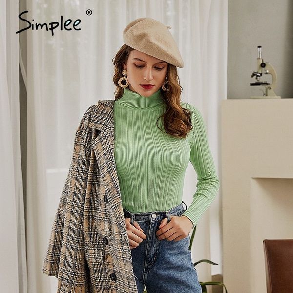 casual solid turtleneck women striped long sleeve slim pale green feminine warm autumn winter sweater 210414, White;black
casual solid turtleneck women striped long sleeve slim pale green feminine warm autumn winter sweater 210414, White;black