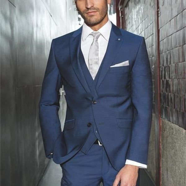 men's suits & blazers three piece navy blue evening party men peak lapel slim fit custom made wedding tuxedos (jacket + pants vest, White;black
men's suits & blazers three piece navy blue evening party men peak lapel slim fit custom made wedding tuxedos (jacket + pants vest, White;black