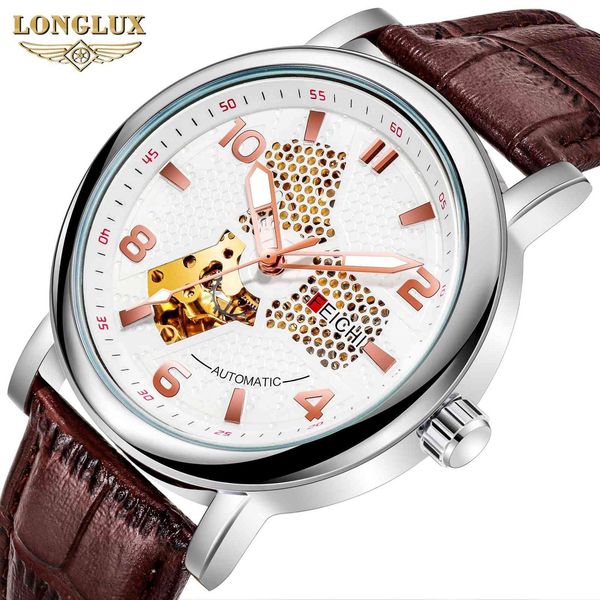 longlux / longlux men's watch fashion hollow out mechanical waterproof, Slivery;brown
longlux / longlux men's watch fashion hollow out mechanical waterproof, Slivery;brown