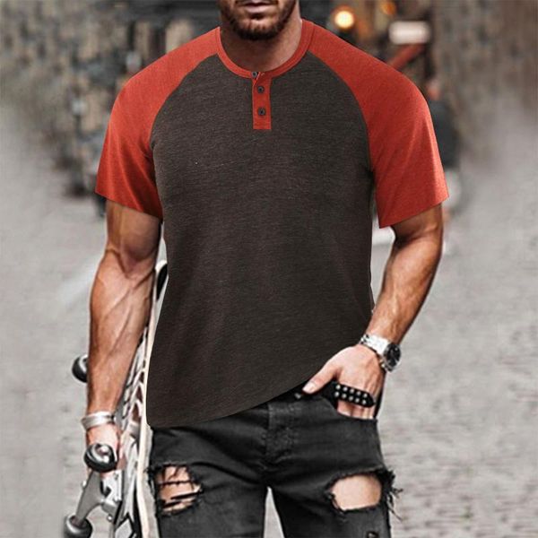 men's t-shirts summer fashion casual short sleeve round neck patchwork shirts plus size athletic buttons blouse, White;black
men's t-shirts summer fashion casual short sleeve round neck patchwork shirts plus size athletic buttons blouse, White;black