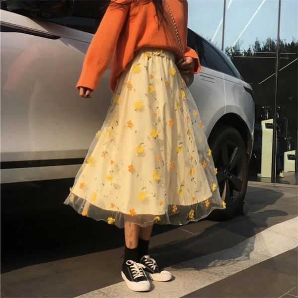 skirts yellow 3d flower lace mesh skrit women high waist long midi female elegant tulle skirt sweet cute student streetwear, Black
skirts yellow 3d flower lace mesh skrit women high waist long midi female elegant tulle skirt sweet cute student streetwear, Black