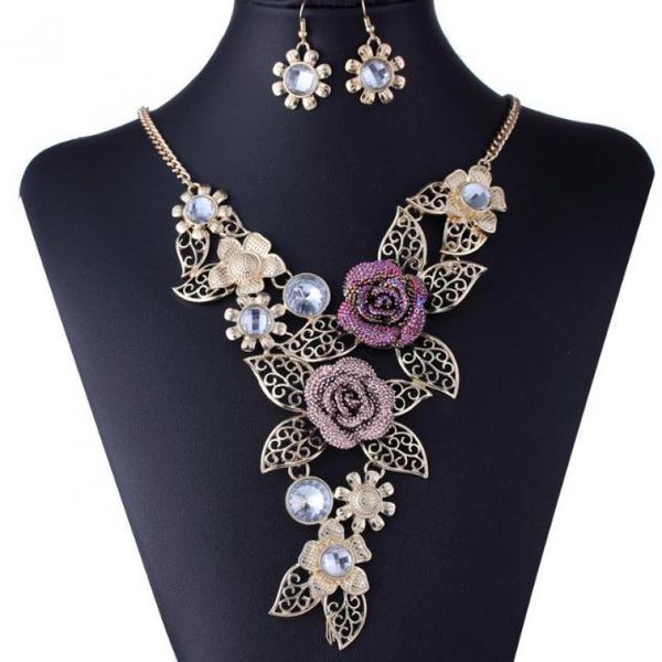 Earrings & Necklace Vintage Hollow Flower Jewelry Sets Necklaces Pendants Women Statement Accessories Bijoux, Silver
Earrings & Necklace Vintage Hollow Flower Jewelry Sets Necklaces Pendants Women Statement Accessories Bijoux, Silver