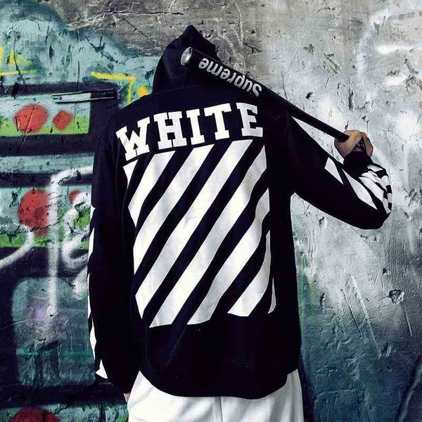 off national trend dffwhite autumn winter and wo hooded oversize youth student printed sweater coat men's1, Black
off national trend dffwhite autumn winter and wo hooded oversize youth student printed sweater coat men's1, Black