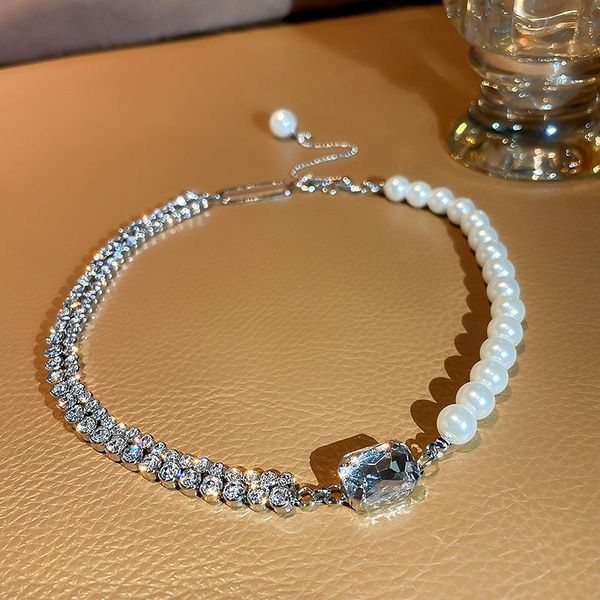 chains korean pearl necklace micro inlaid zircon tassel hip hop pendant chain bohemia jewelry birthday gift, Silver
chains korean pearl necklace micro inlaid zircon tassel hip hop pendant chain bohemia jewelry birthday gift, Silver