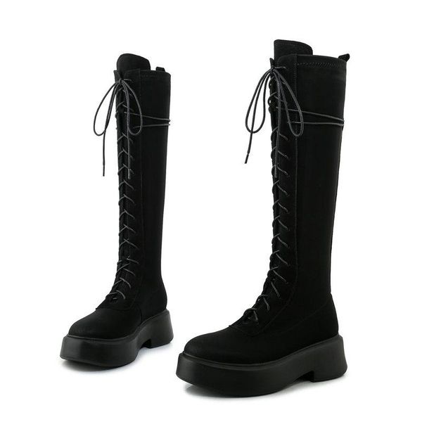 boots genuine leather women knee high female riding buckle platform heels night club shoes woman, Black
boots genuine leather women knee high female riding buckle platform heels night club shoes woman, Black