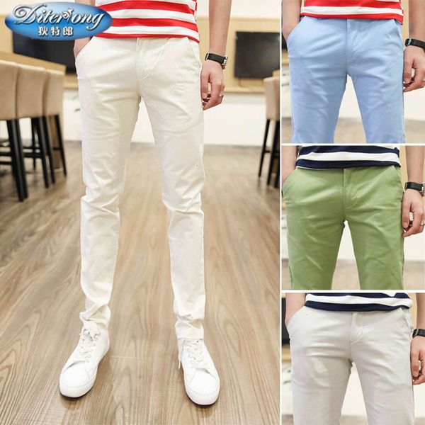 jeans men's spring and summer light color slim fit korean trend cotton small leg cloth casual pants k46h, Blue
jeans men's spring and summer light color slim fit korean trend cotton small leg cloth casual pants k46h, Blue