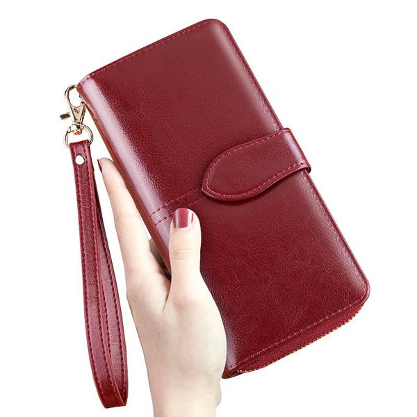 wallets fashion wallet genuine oil wax leather women purse phone bag red black card holder female long zipper coin pocket
wallets fashion wallet genuine oil wax leather women purse phone bag red black card holder female long zipper coin pocket