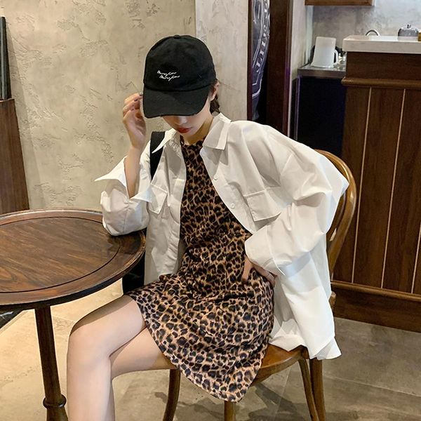women's tracksuits autumn korean style loose long sleeved shirt womens thin white fashion leopard dress women two piece outfits x3, Gray
women's tracksuits autumn korean style loose long sleeved shirt womens thin white fashion leopard dress women two piece outfits x3, Gray