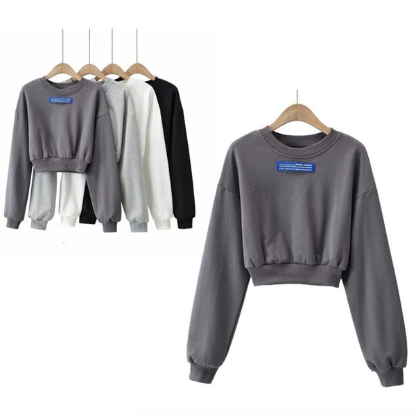 letter street trendy pasted cloth round ne sweater early autumn women's slim short top, Black
letter street trendy pasted cloth round ne sweater early autumn women's slim short top, Black