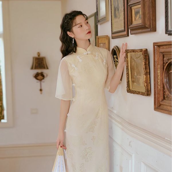 luxury casual dresses improved version of bone etched cheongsam chine style women's drs, Black;gray
luxury casual dresses improved version of bone etched cheongsam chine style women's drs, Black;gray