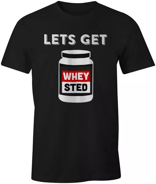 lets get wheysted bodybuilding whey gym workout training mma tee t-shirt top, White;black
lets get wheysted bodybuilding whey gym workout training mma tee t-shirt top, White;black
