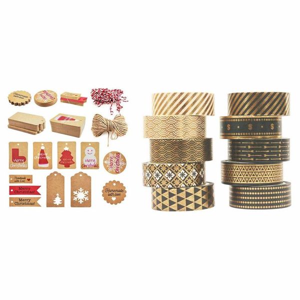 other garden supplies 240pcs 12 styles christmas kraft paper tags gift & 10 rolls black gold foil washi tape set
other garden supplies 240pcs 12 styles christmas kraft paper tags gift & 10 rolls black gold foil washi tape set