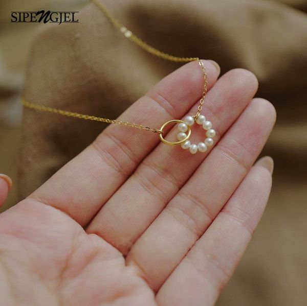chains sipengjel fashion geometric pearl pendant necklace double 2 round short chain neckalce for women jewelry 2021, Silver
chains sipengjel fashion geometric pearl pendant necklace double 2 round short chain neckalce for women jewelry 2021, Silver