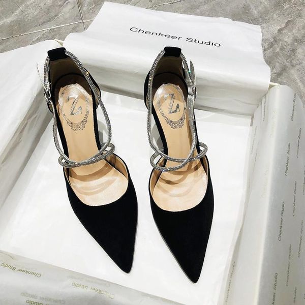 sandals summer style rhinestone pointed toe stiletto all-match suede banquet dress large size women's single shoes, Black
sandals summer style rhinestone pointed toe stiletto all-match suede banquet dress large size women's single shoes, Black