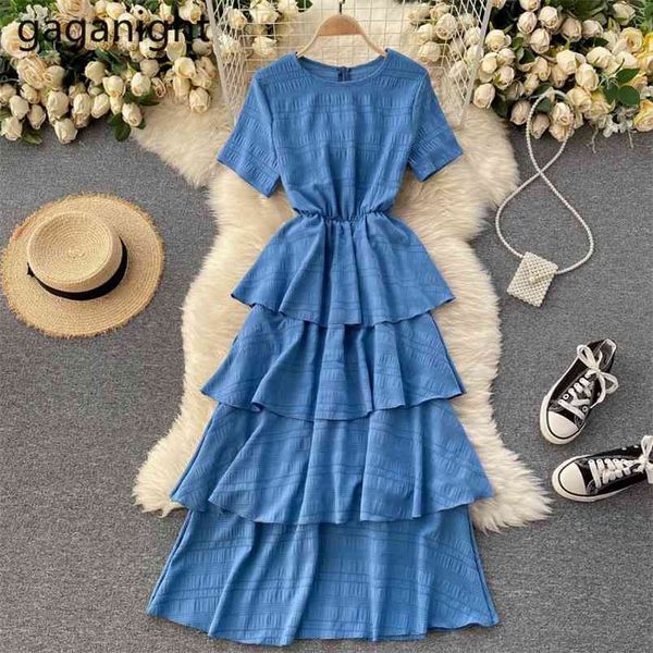 korean style a-line ruffles solid vestidos o-neck slim elegant fashion cake dresses summer women short sleeve mid-calf 210601, Black;gray
korean style a-line ruffles solid vestidos o-neck slim elegant fashion cake dresses summer women short sleeve mid-calf 210601, Black;gray