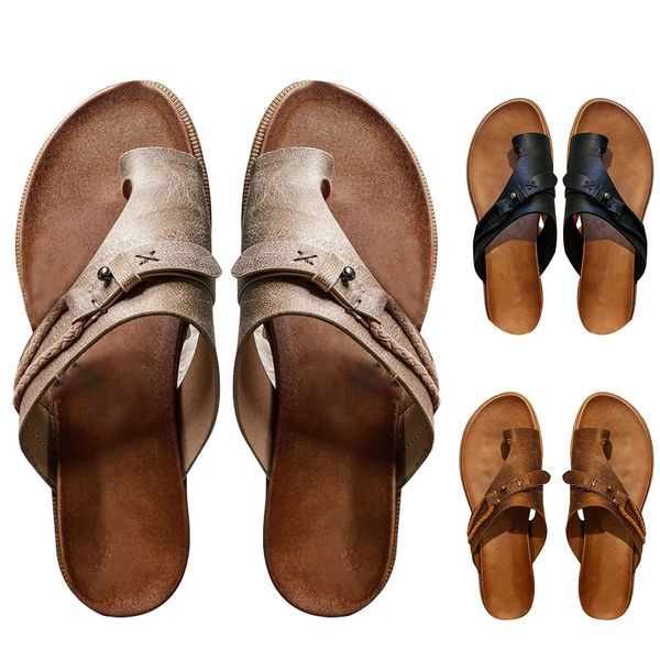 women slippers sandals retro rome slip-on slippers buckle decor summer sandals casual beach open-toe shoes lady flip flops, Black
women slippers sandals retro rome slip-on slippers buckle decor summer sandals casual beach open-toe shoes lady flip flops, Black