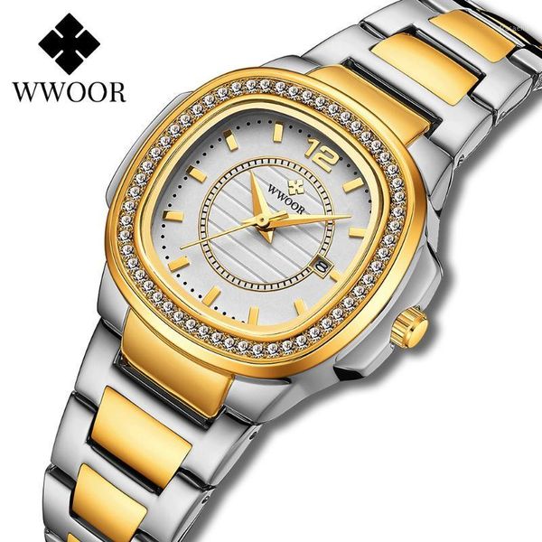 women's bracelet watches 2021 wwoor gold diamond quartz ladies watch female dress sports clock relogio feminino wristwatche wristwatche, Slivery;brown
women's bracelet watches 2021 wwoor gold diamond quartz ladies watch female dress sports clock relogio feminino wristwatche wristwatche, Slivery;brown