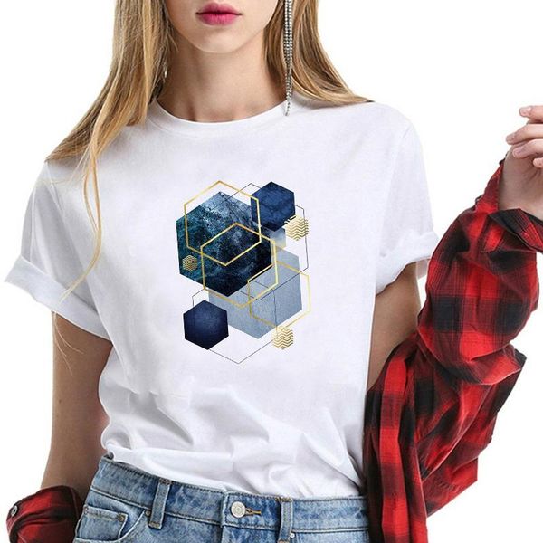 women's t-shirt irregular geometry print funny t shirt women short sleeve round neck white summer tee femme casual loose clothes
women's t-shirt irregular geometry print funny t shirt women short sleeve round neck white summer tee femme casual loose clothes