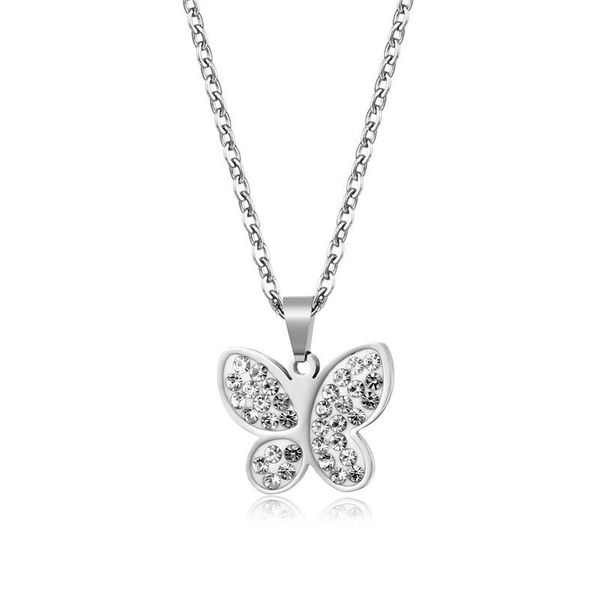 pendant necklaces ins butterfly necklace sliver color stainless steel iced out zircon chain for women party jewelry gifts drop, Silver
pendant necklaces ins butterfly necklace sliver color stainless steel iced out zircon chain for women party jewelry gifts drop, Silver
