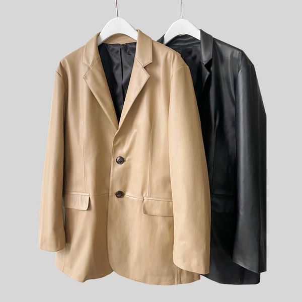 brand fashion women high luxury spring vintage loose casual silhouette leather blazer jacket coat women's suits & blazers, White;black
brand fashion women high luxury spring vintage loose casual silhouette leather blazer jacket coat women's suits & blazers, White;black