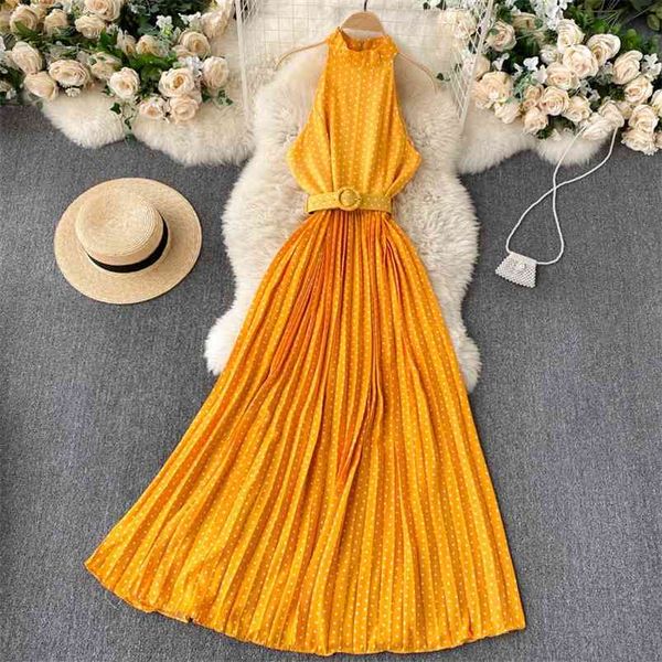 summer strapless hanging neck vestidos female round heavy pleated midi dress gk571 210507, Black;gray
summer strapless hanging neck vestidos female round heavy pleated midi dress gk571 210507, Black;gray