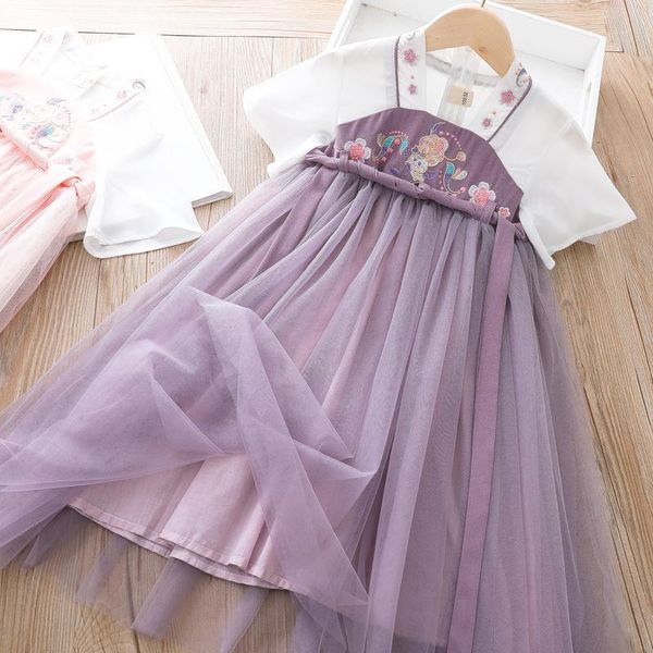 on behalf of the girl tang dress 2021 summer children's super fairy mesh yarn princess skirt chinese style antique girl's dresses, Red;yellow
on behalf of the girl tang dress 2021 summer children's super fairy mesh yarn princess skirt chinese style antique girl's dresses, Red;yellow