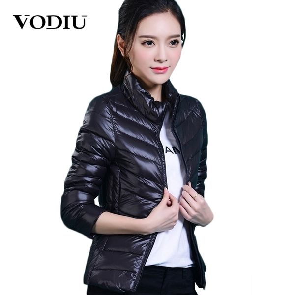 women plus size ultra casual light winter warm duck down jacket zipper coats stand collar slim outwear suit parka feminino 211007, Black
women plus size ultra casual light winter warm duck down jacket zipper coats stand collar slim outwear suit parka feminino 211007, Black