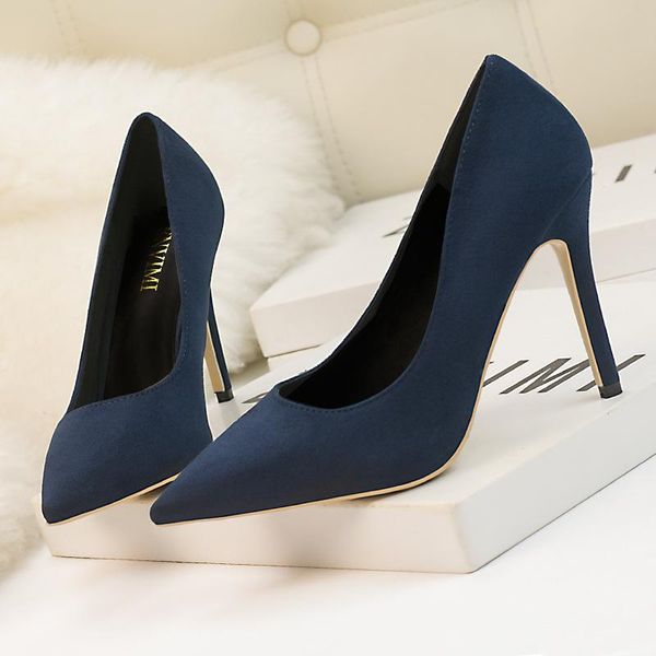 dress shoes 10cm pumps simple high-heeled suede shallow mouth pointed professional ol was thin women's, Black
dress shoes 10cm pumps simple high-heeled suede shallow mouth pointed professional ol was thin women's, Black