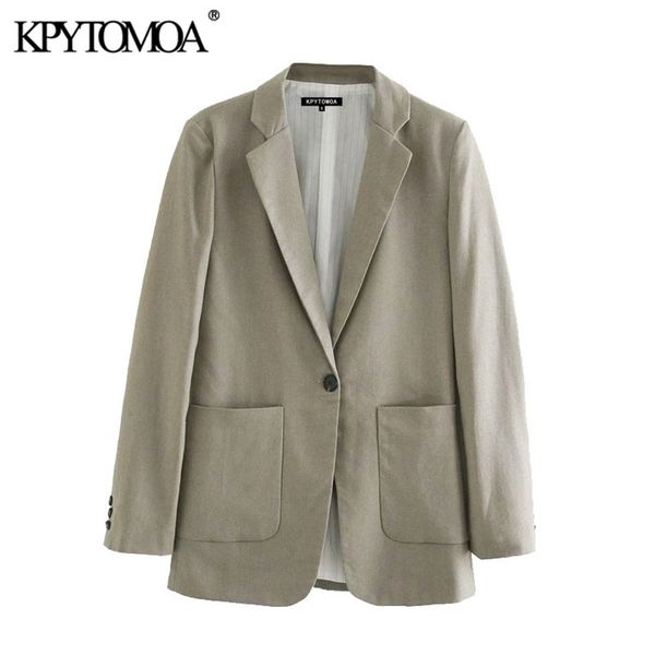 women fashion office wear single button blazers coat long sleeve pockets female outerwear chic 210420, White;black
women fashion office wear single button blazers coat long sleeve pockets female outerwear chic 210420, White;black