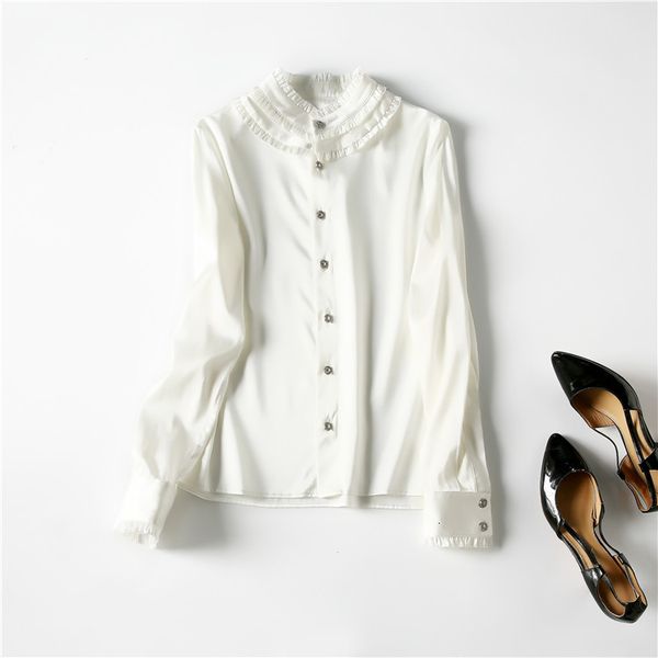european and american women's clothing spring 2021 the solid-color fashion silk shirt with long - sleeved stand-up collar s3ql, White
european and american women's clothing spring 2021 the solid-color fashion silk shirt with long - sleeved stand-up collar s3ql, White