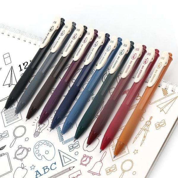 gel pens 5pcs quick dry retro color ink 0.5mm pen for planner drawing school office supplies
gel pens 5pcs quick dry retro color ink 0.5mm pen for planner drawing school office supplies