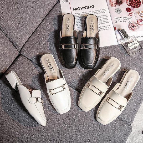 big size female shoes slippers women summer mules slides med loafers fashion cover toe 2021 flat luxury basic pu rubber bli, Black
big size female shoes slippers women summer mules slides med loafers fashion cover toe 2021 flat luxury basic pu rubber bli, Black