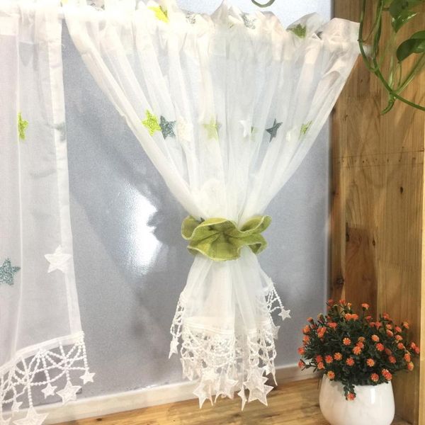 rod pocket sheer voile short curtain valances for kitchen cabinet green star tassel bottom coffee half m065h & drapes 
rod pocket sheer voile short curtain valances for kitchen cabinet green star tassel bottom coffee half m065h & drapes