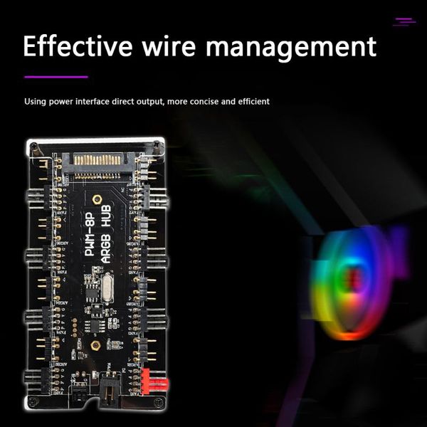 fans & coolings 1 to 8 fan multi way hub sata power supply 12v 4 pin pwm argb addressable splitter for pc led light cooler control adapter
fans & coolings 1 to 8 fan multi way hub sata power supply 12v 4 pin pwm argb addressable splitter for pc led light cooler control adapter