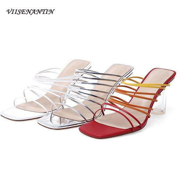summer transparent thin strap square toe fashion outer wear crystal thick high heel roman sandals and slippers women party shoes, Black 
summer transparent thin strap square toe fashion outer wear crystal thick high heel roman sandals and slippers women party shoes, Black