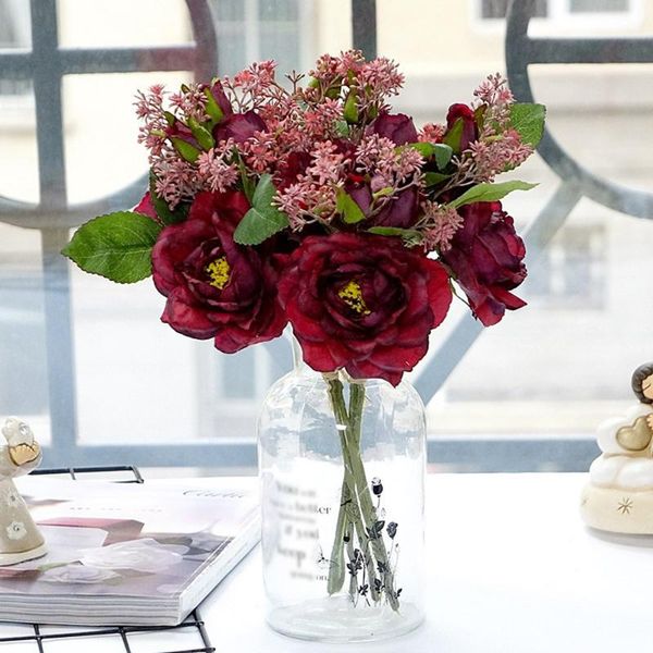 decorative flowers & wreaths artificial wedding bouquet rose wildflowers flower arrangements home bridal decor
decorative flowers & wreaths artificial wedding bouquet rose wildflowers flower arrangements home bridal decor