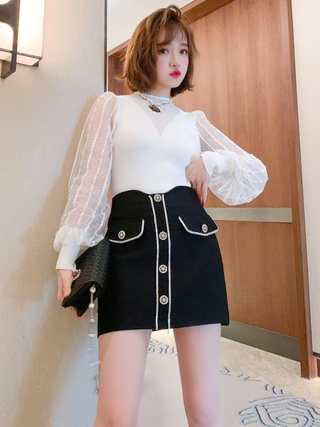 skirts fashion high waisted waist drill chain buckle a versatile short skirt women's spring quality top, Black
skirts fashion high waisted waist drill chain buckle a versatile short skirt women's spring quality top, Black