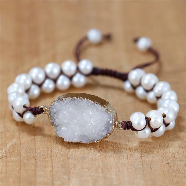 charm bracelets boho white raw agate druzy freshwater pearl braided beads bracelet for women bohemia macrame jewelry drop, Golden;silver
charm bracelets boho white raw agate druzy freshwater pearl braided beads bracelet for women bohemia macrame jewelry drop, Golden;silver
