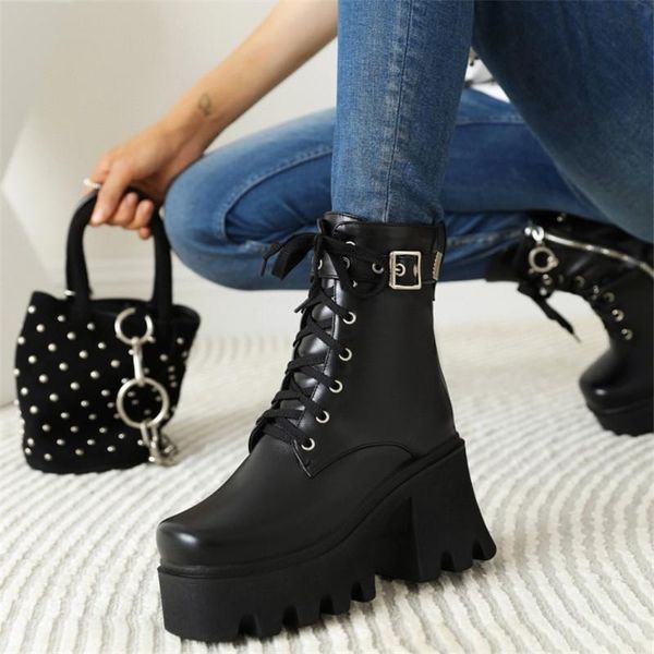 boots pxelena drop ship plus size 35-43 women combat buckle lace up zip thick sole chunky high heels platform punk gothic shoes, Black
boots pxelena drop ship plus size 35-43 women combat buckle lace up zip thick sole chunky high heels platform punk gothic shoes, Black
