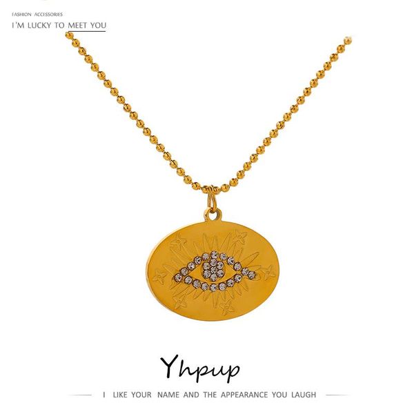 pendant necklaces yhpup luxury rhinestone eye necklace trendy stainless steel women chain choker metal jewelry bijoux femme 2021, Silver
pendant necklaces yhpup luxury rhinestone eye necklace trendy stainless steel women chain choker metal jewelry bijoux femme 2021, Silver
