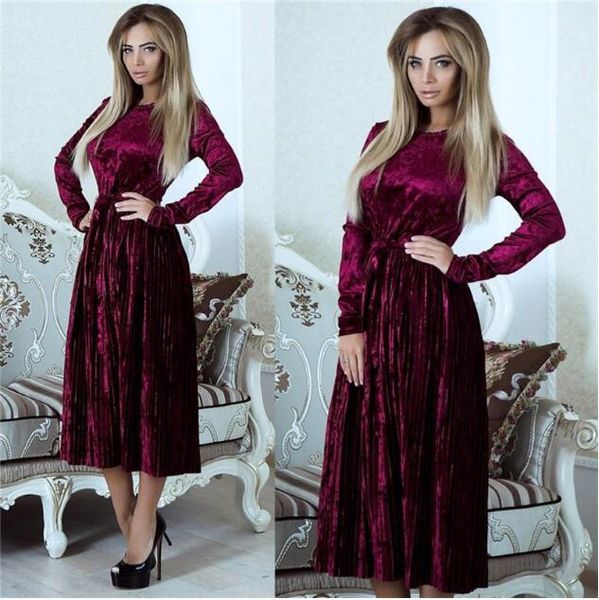casual dresses gold velvet women's o neck long sleeve high waist dress female 2021 fashion clothing, Black;gray
casual dresses gold velvet women's o neck long sleeve high waist dress female 2021 fashion clothing, Black;gray
